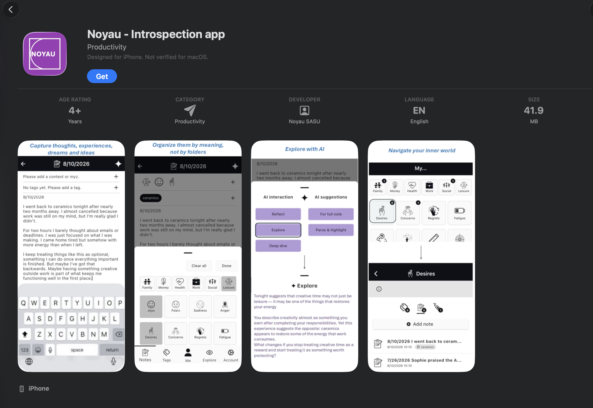 Noyau - Introspection app project preview